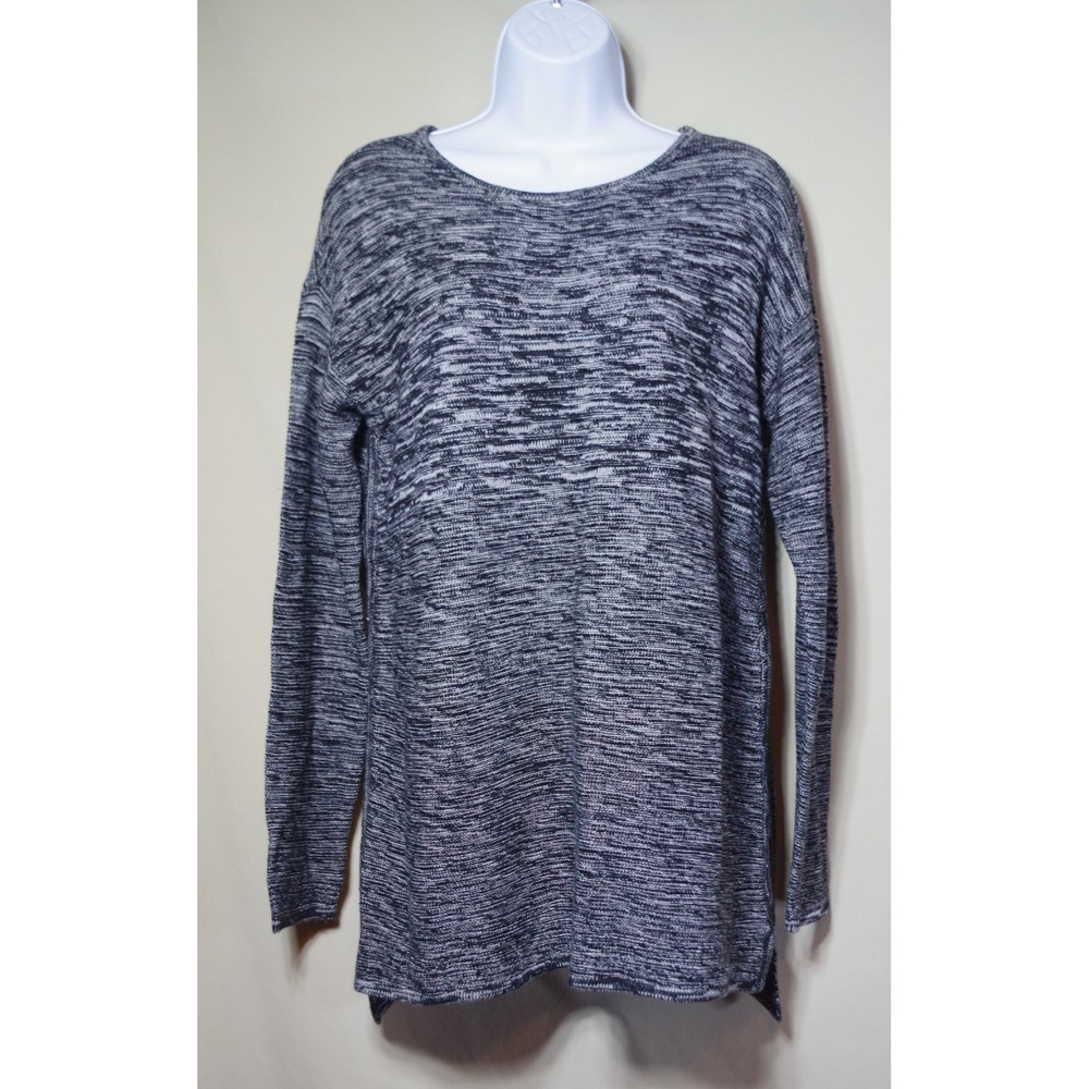 Daisy Fuentes Women's Large Onyx Ivory Marled Knit Tunic Sweater